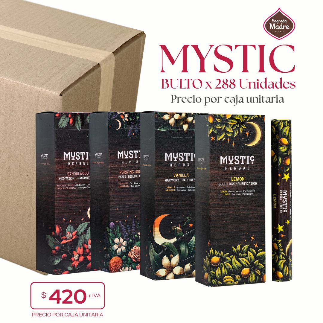Sahumerio Mystic Hexagonal<br/> BULTO x 288 surtido